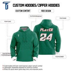 Custom Green Loose-Fit Mexico Pullover Hoodie Sweatshirt
