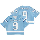 Custom Navy Blue Band Oversized Football Jersey Street Fashion T-shirt