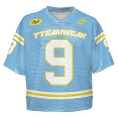Custom Lemon Yellow Band Oversized Football Jersey Street Fashion T-shirt