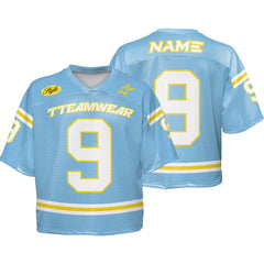 Custom Lemon Yellow Band Oversized Football Jersey Street Fashion T-shirt