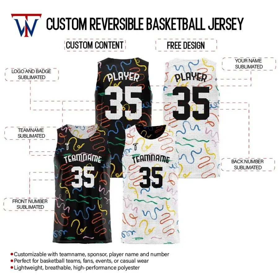 tteamwear custom youth reversible jersey