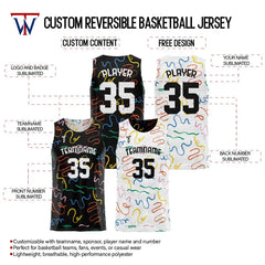 Colored Ribbons Custom Reversible Basketball Jersey