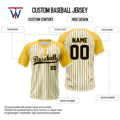 Custom Corn Pinstripe Two-Button Baseball Jersey