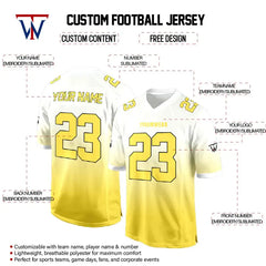 Custom Yellow-White Gradient Authentic Football Jersey