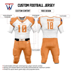 Custom Split American Football Jersey & Orange Integrated Pants