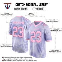 Custom Purple-Pink Authentic Football Jersey