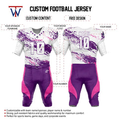 Custom Brush American Football Jersey & Waves Integrated Pants