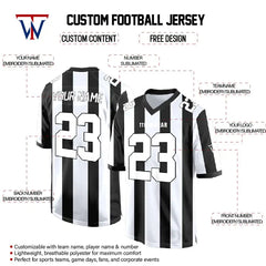 Custom White-Green Stripes Authentic Football Jersey