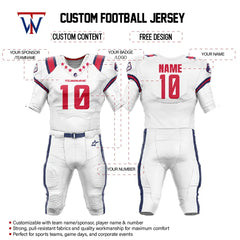 Custom Orange-White American Football Jersey & Stripe Integrated Pants