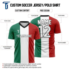 Custom Mexico Flag Team Soccer Jersey