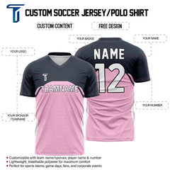 Custom Pink Polka-Dots Team Soccer Jersey