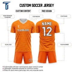 Custom Orange Maze Team Soccer Jersey Uniform Set