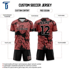 Custom Red Leaves Team Soccer Jersey Uniform Set
