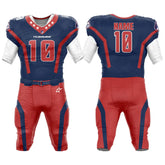 Custom Red-Blue American Football Jersey & Waves Integrated Pants
