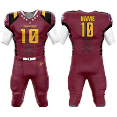 Custom Epaulettes American Football Jersey & Red Integrated Pants