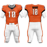 Custom Orange-Black American Football Jersey & Stripe Integrated Pants
