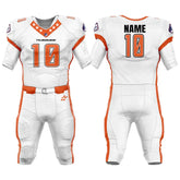 Custom Orange-White American Football Jersey & Stripe Integrated Pants