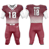 Custom Red Gradient Check American Football Jersey & Stripe Integrated Pants
