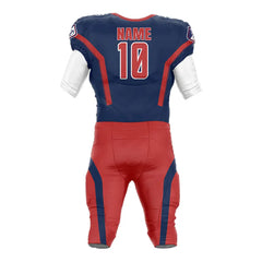 Custom Red-Blue American Football Jersey & Waves Integrated Pants