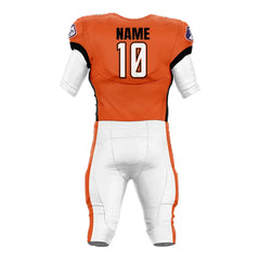 Custom Orange-Black American Football Jersey & Stripe Integrated Pants
