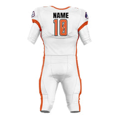Custom Orange-White American Football Jersey & Stripe Integrated Pants