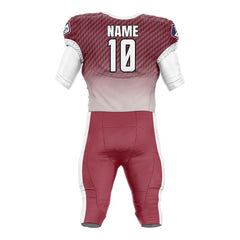 Custom Red Gradient Check American Football Jersey & Stripe Integrated Pants