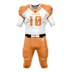 Custom Split American Football Jersey & Orange Integrated Pants