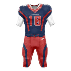 Custom Red-Blue American Football Jersey & Waves Integrated Pants
