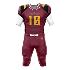 Custom Epaulettes American Football Jersey & Red Integrated Pants