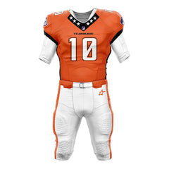 Custom Orange-Black American Football Jersey & Stripe Integrated Pants
