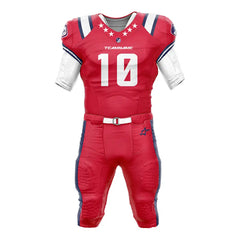 Custom Red Epaulettes American Football Jersey & Stripe Integrated Pants
