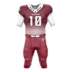 Custom Red Gradient Check American Football Jersey & Stripe Integrated Pants