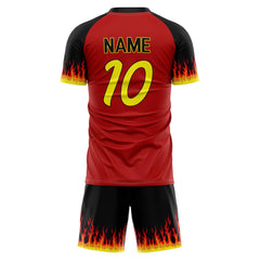 Custom Flames Soccer Jersey 3D back view