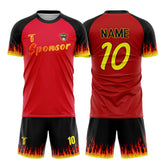 Custom Flames Soccer Jersey 3D effect