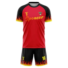 Custom Flames Soccer Jersey 3D front view