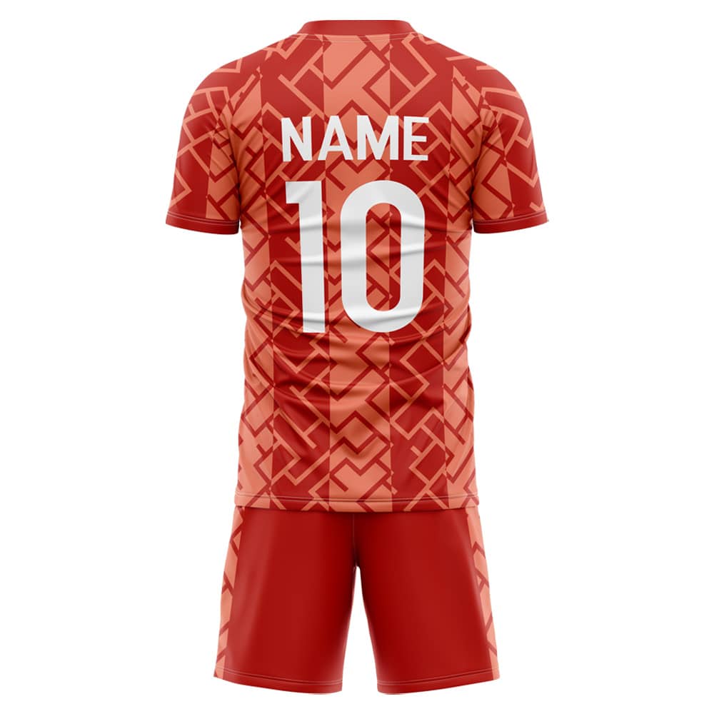Custom Geometric Soccer Jersey 3D back view