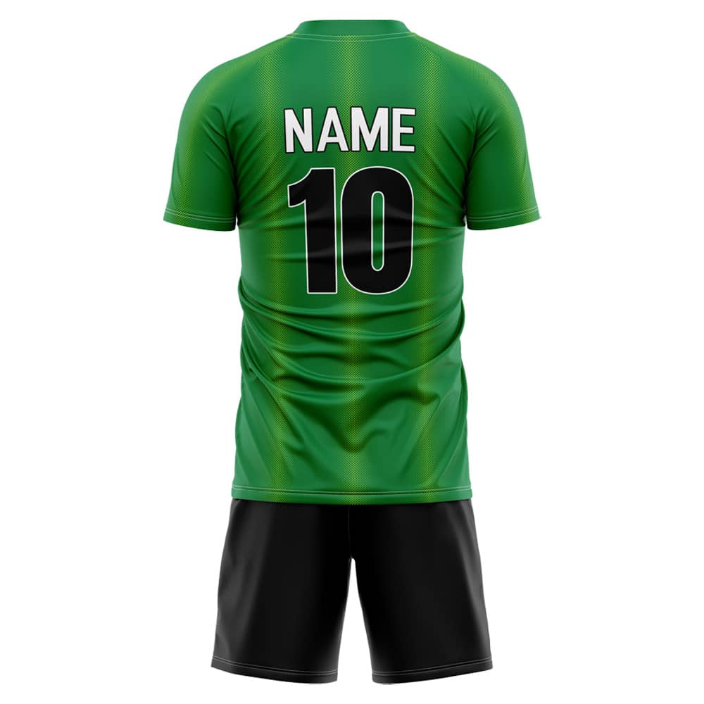 Custom Green Neon Soccer Jersey 3D back view