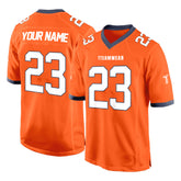 Custom Orange White-Black Authentic Football Jersey 3D effect