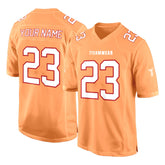 Custom Orange White-Red Authentic Football Jersey 3D effect
