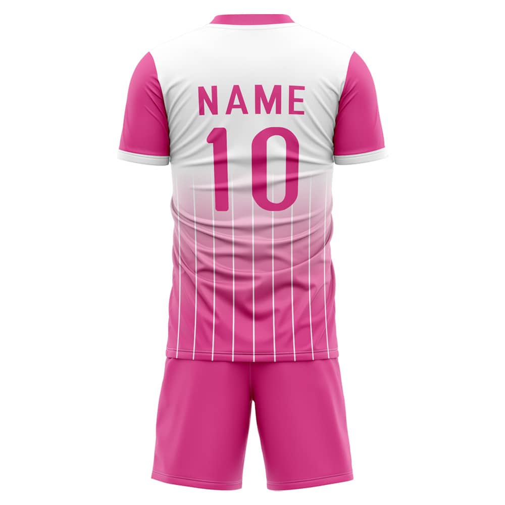 Custom Pink Fade Soccer Jersey 3D back view