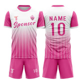Custom Pink Fade Soccer Jersey 3D effect