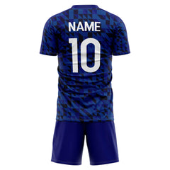 Custom Pixel Grid Soccer Jersey back view