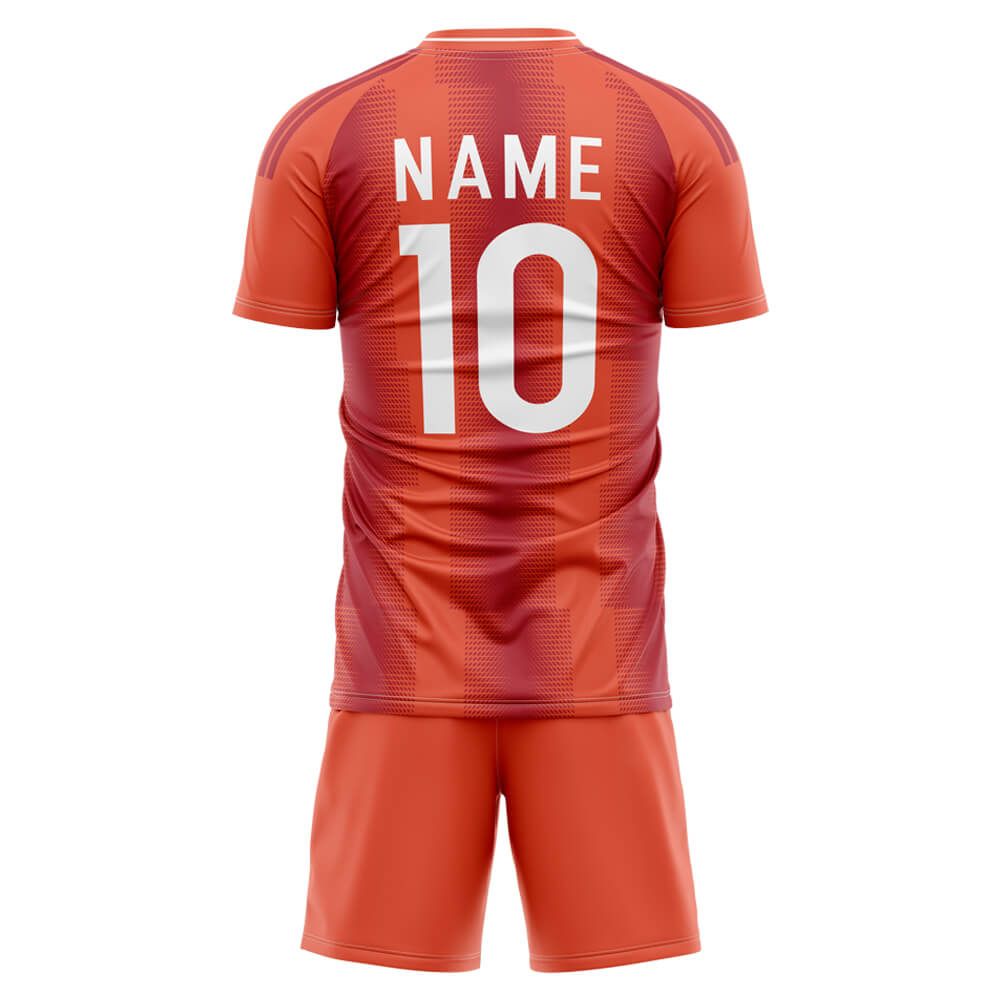 Custom Red Glow Soccer Jersey back view