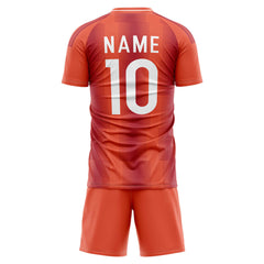 Custom Red Glow Soccer Jersey back view