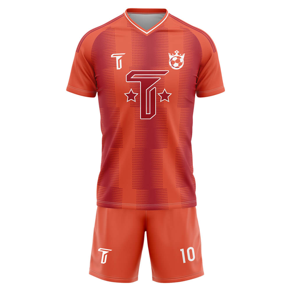 Custom Red Glow Soccer Jersey front view