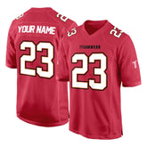 Custom Red White-Black Authentic Football Jersey 3D effect