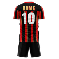 Custom Retro Stripe Soccer Jersey back view