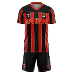 Custom Retro Stripe Soccer Jersey front view
