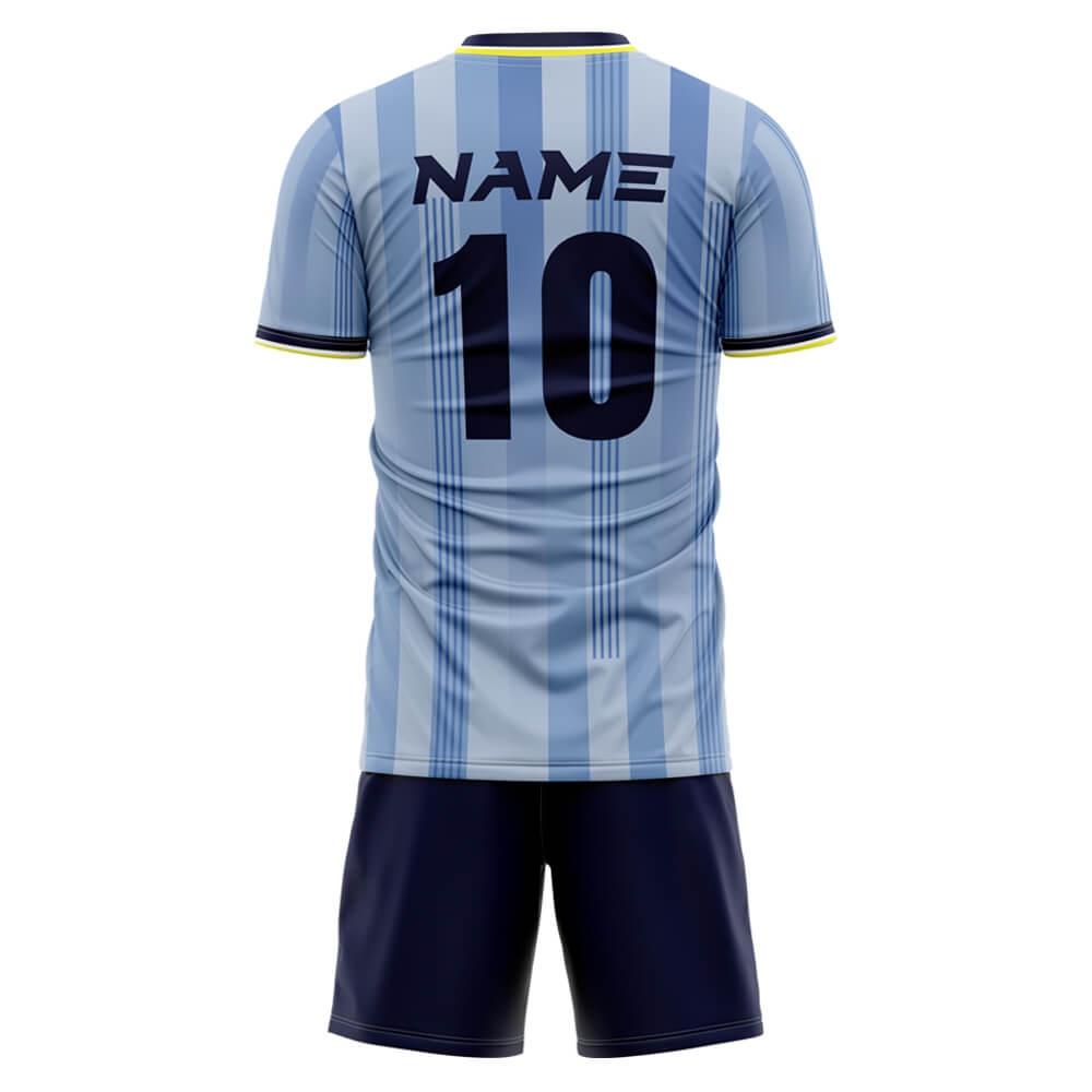 Custom Striped Soccer Jersey back view