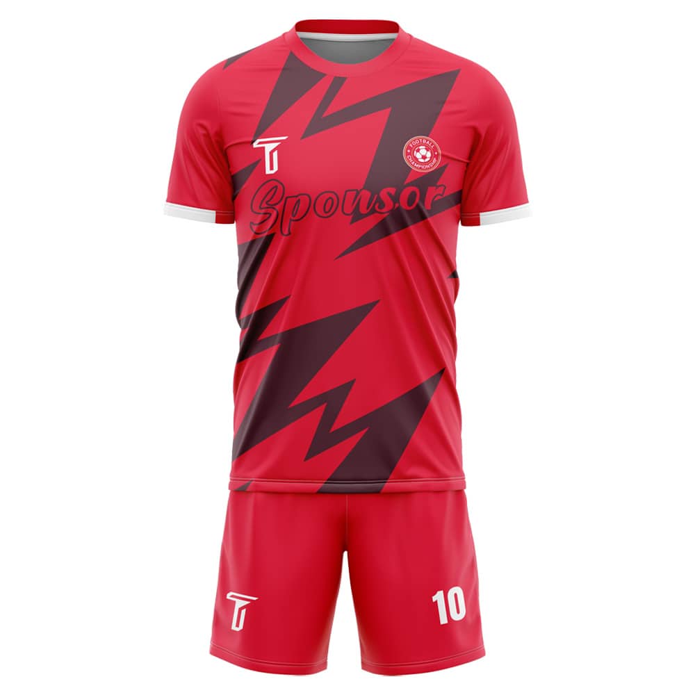 Custom Thunder Soccer Jersey 3D front view